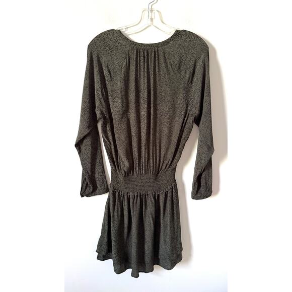 Rails Jasmine Speckled Long Sleeve Mini Dress Green Black Medium Small - Picture 5 of 12